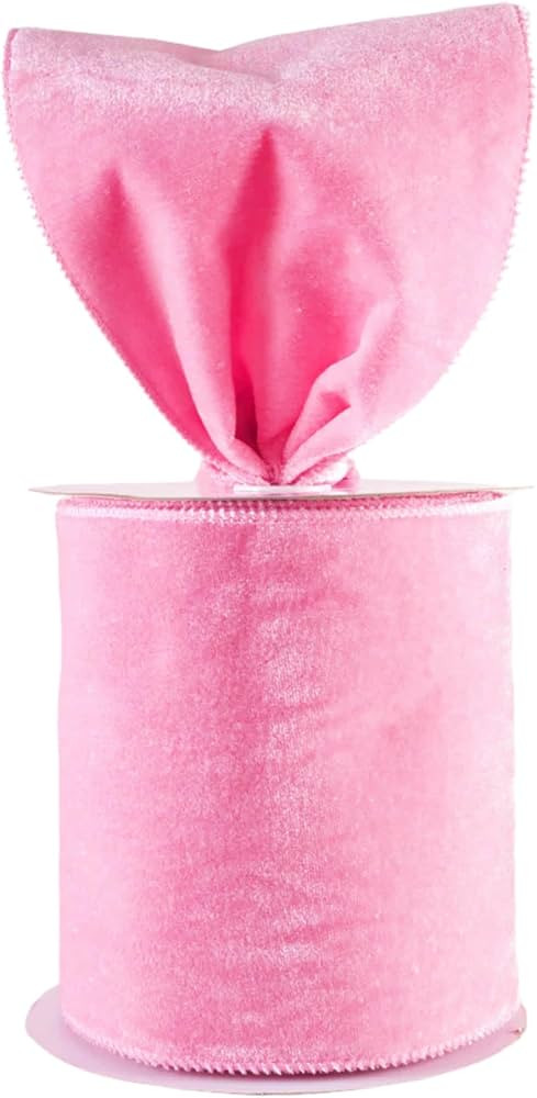 Velvet Wired Edge Ribbon, 4 Inch Width, Christmas Gift Wrapping Ribbon, Waterproof for Wreath DIY... | Amazon (US)