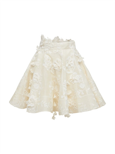 Zimmermann - Postcard linen & silk mini skirt - Ivory | Luisaviaroma | Luisaviaroma