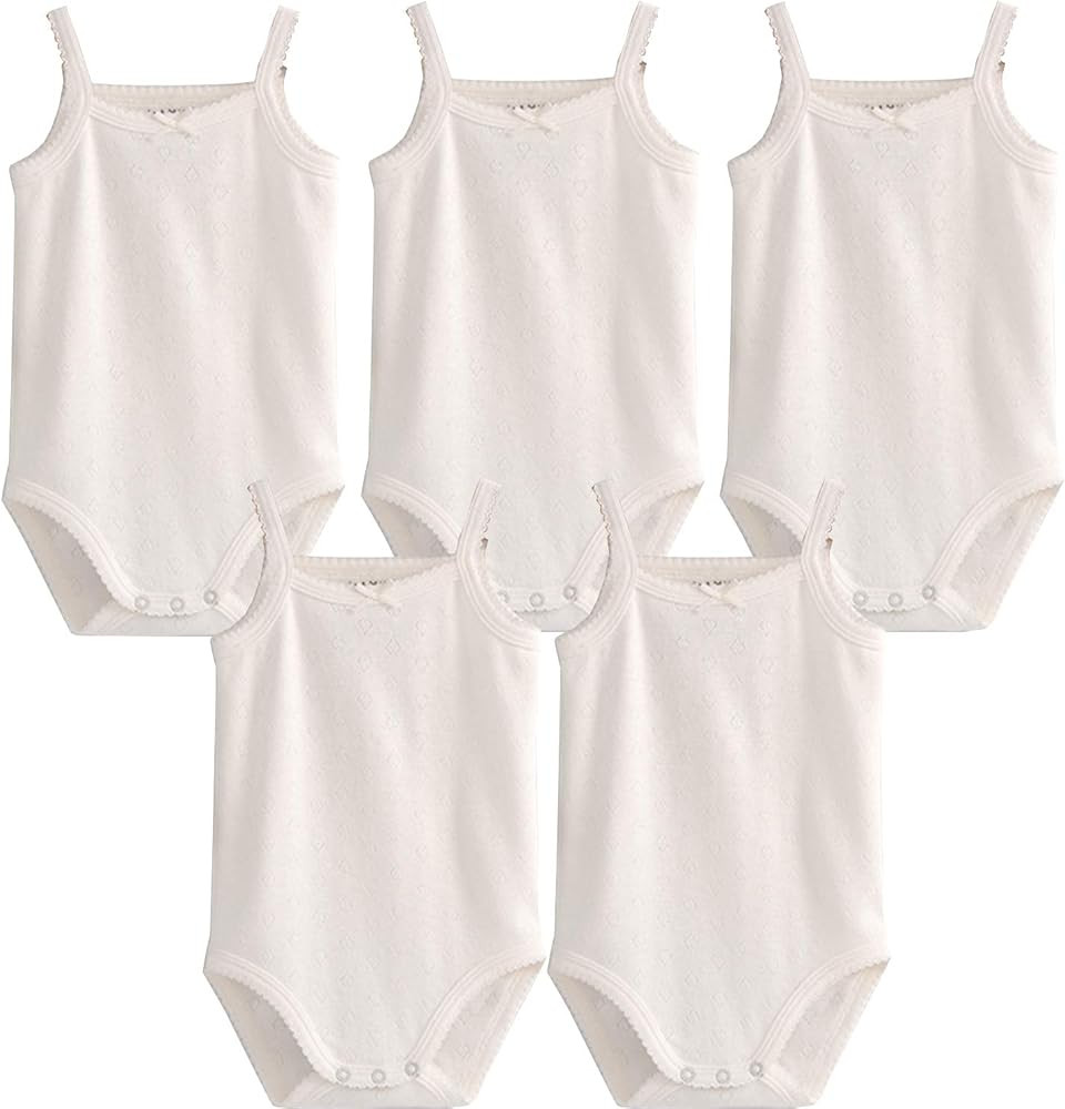 Baby Girls Clothes Sleeveless Tank Top Onsies Cotton Baby Bodysuit Pack of Toddler Summer Clothin... | Amazon (US)