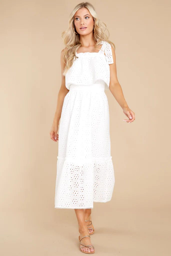 Cloudless Sky White Midi Dress | Red Dress 