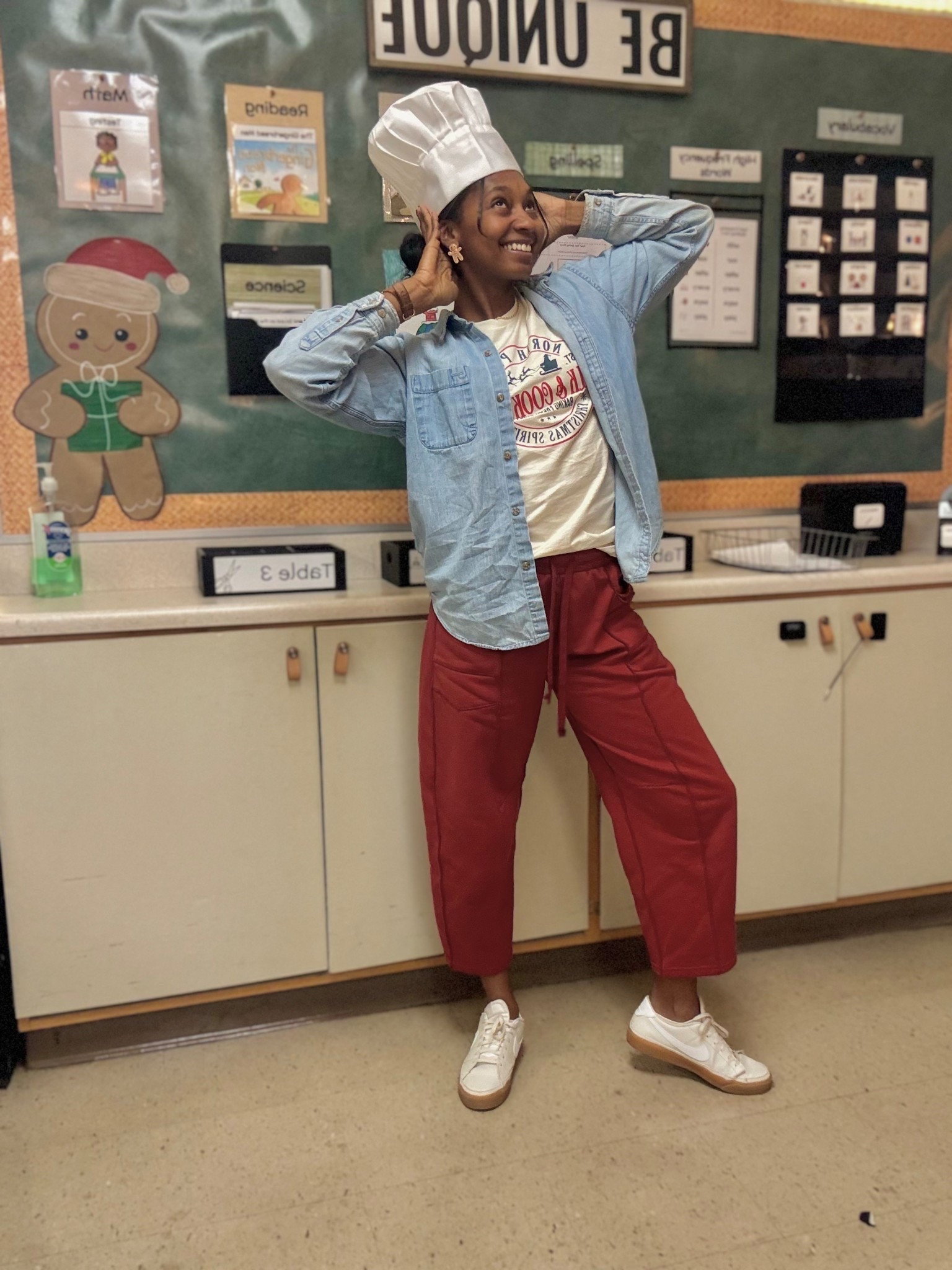 North Pole Bakery teacher outfit

#holiday #teaching #ootd

#LTKFindsUnder50 #LTKHoliday #LTKootd