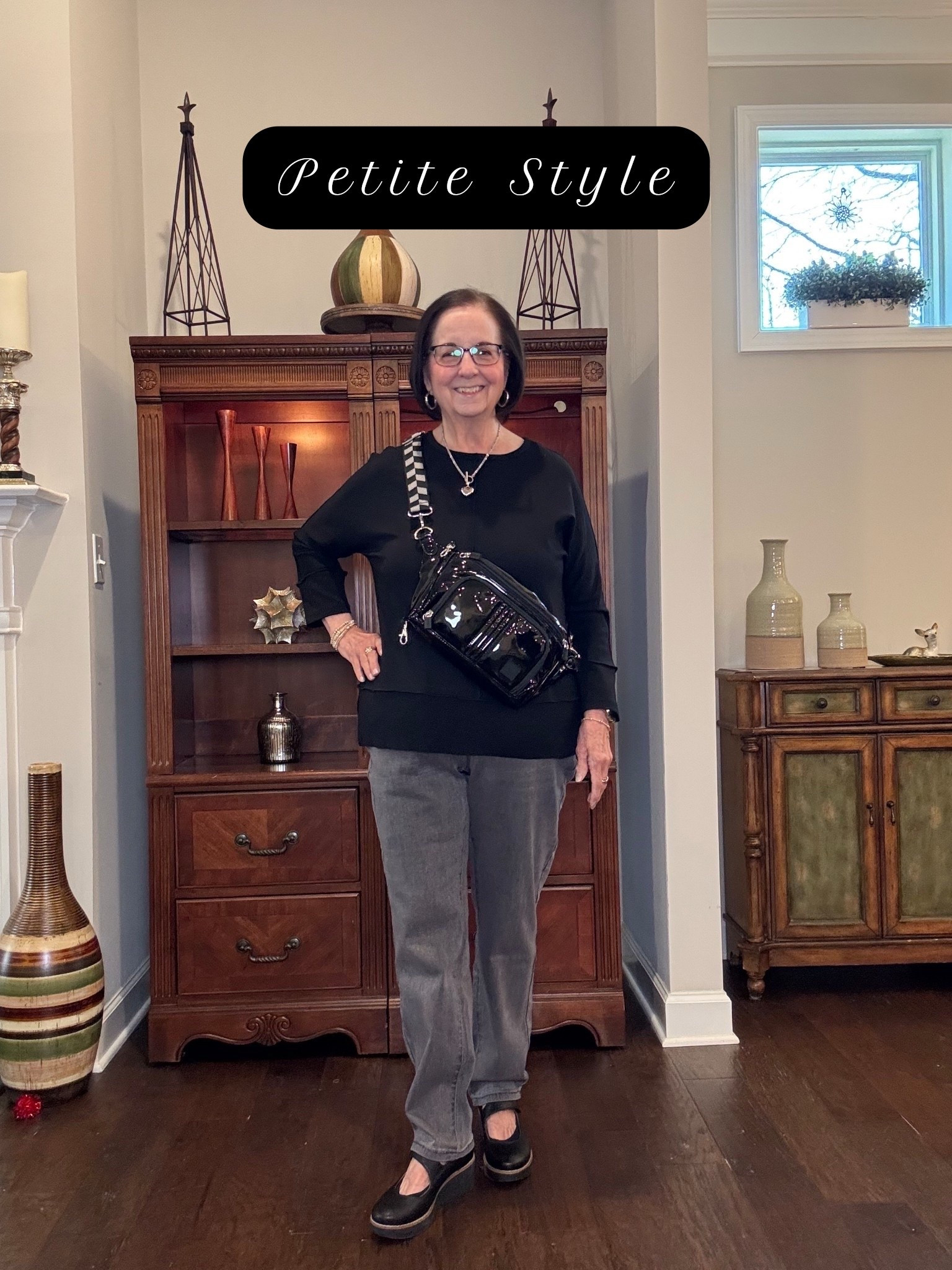 Petite Winter Fashion

The jeans come in Petite/Regular and Tall lengths.  The color is gray.

The bag is patent leather. (Currently sold out) from IHKWIP.  Linked similar style.

#LTKOver40 #LTKMidsize #LTKPetite
