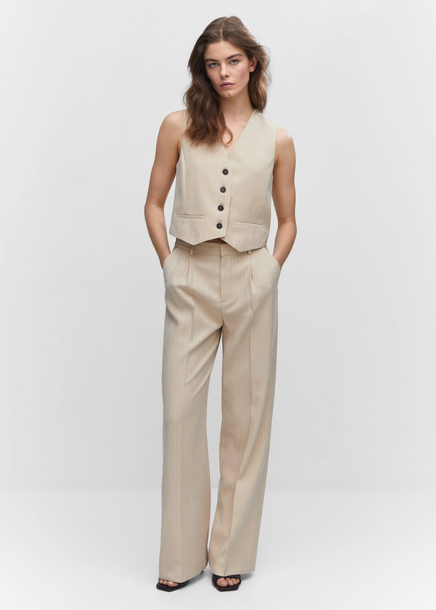 Pinstriped waistcoat | MANGO (UK)