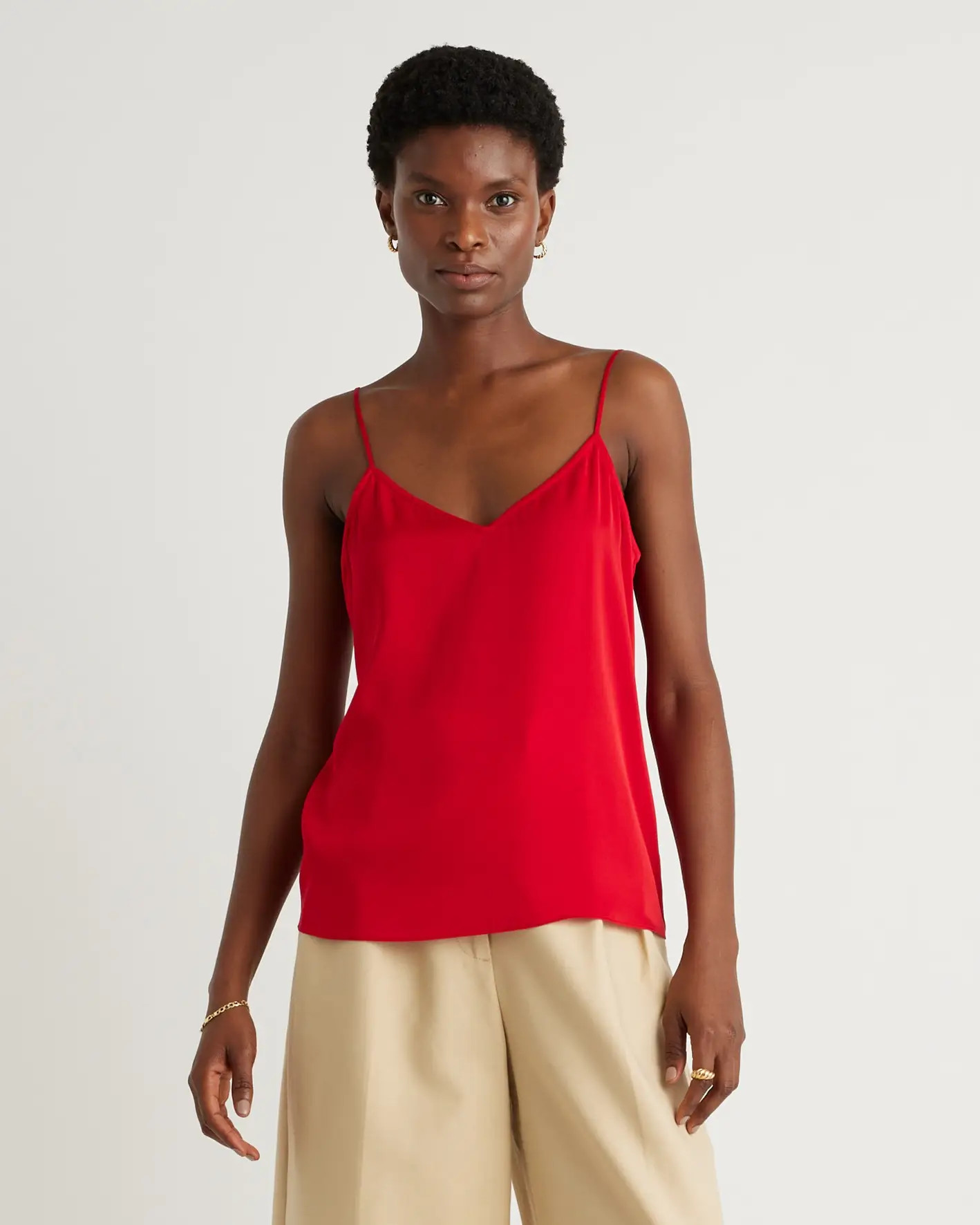 Washable Stretch Silk V-Neck Cami | Quince