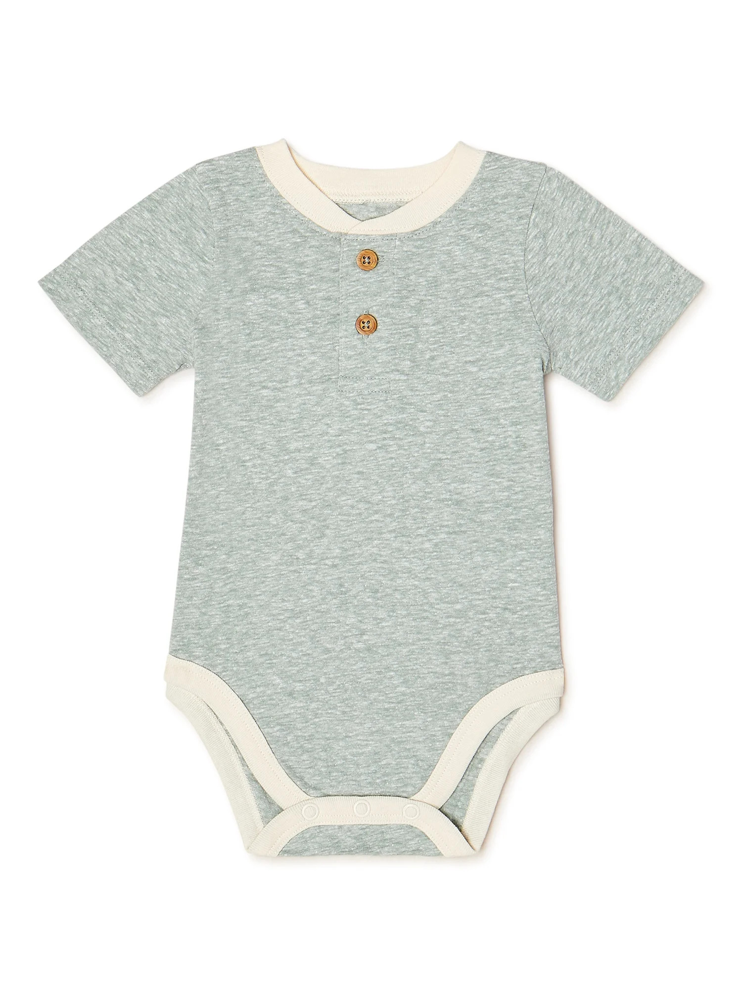 Garanimals Baby Boys Short Sleeve Henley Bodysuit, Sizes 0 Months-24 Months | Walmart (US)