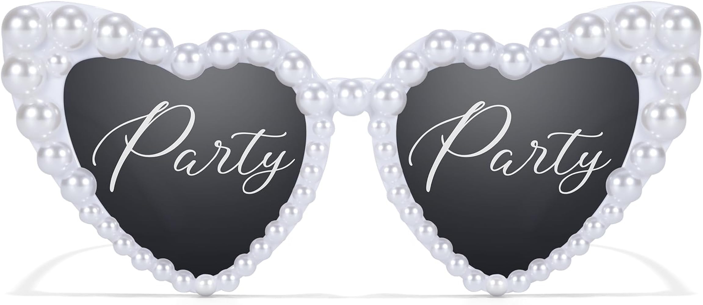 White Black Heart Sunglasses with Pen for Bride Party Rhinestone Wedding Pearl GlassesFashion Sha... | Amazon (US)