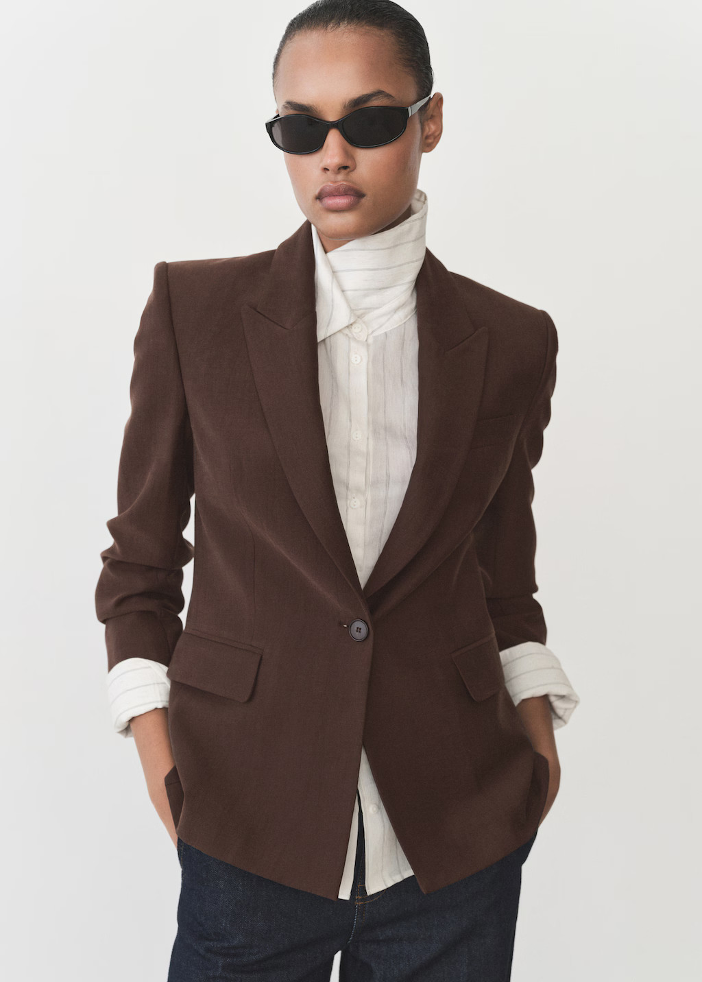 Fitted lyocell jacket | Mango (US/MX/AU)