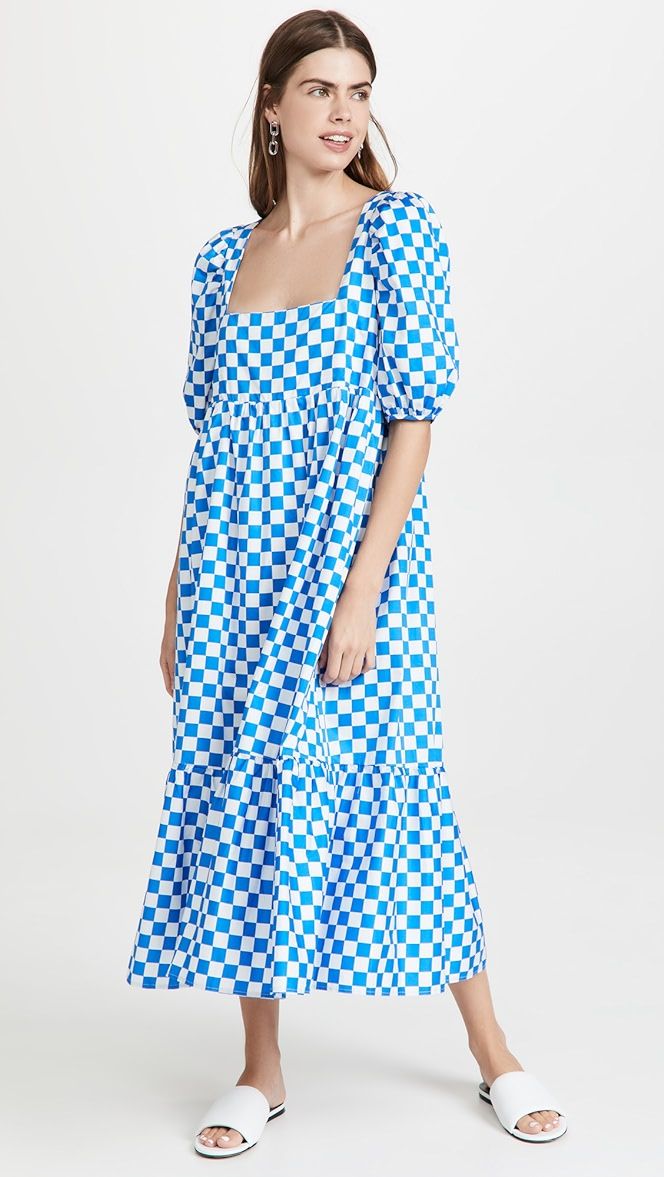 Check Print Midi Dress | Shopbop
