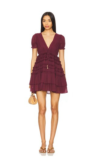 Darcy Mini Dress in Maroon | Revolve Clothing (Global)