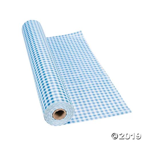 Blue Gingham Plastic Tablecloth Roll | Walmart (US)