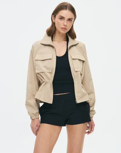 Cinched Waist Jacket in Sand Signal | Glassons AU | Glassons (Australia)