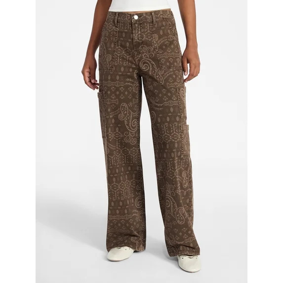 No Boundaries Wide Leg Cargo Pants, 31.5'' Inseam, Women's and Women's Plus XXS-4X | Walmart (US)