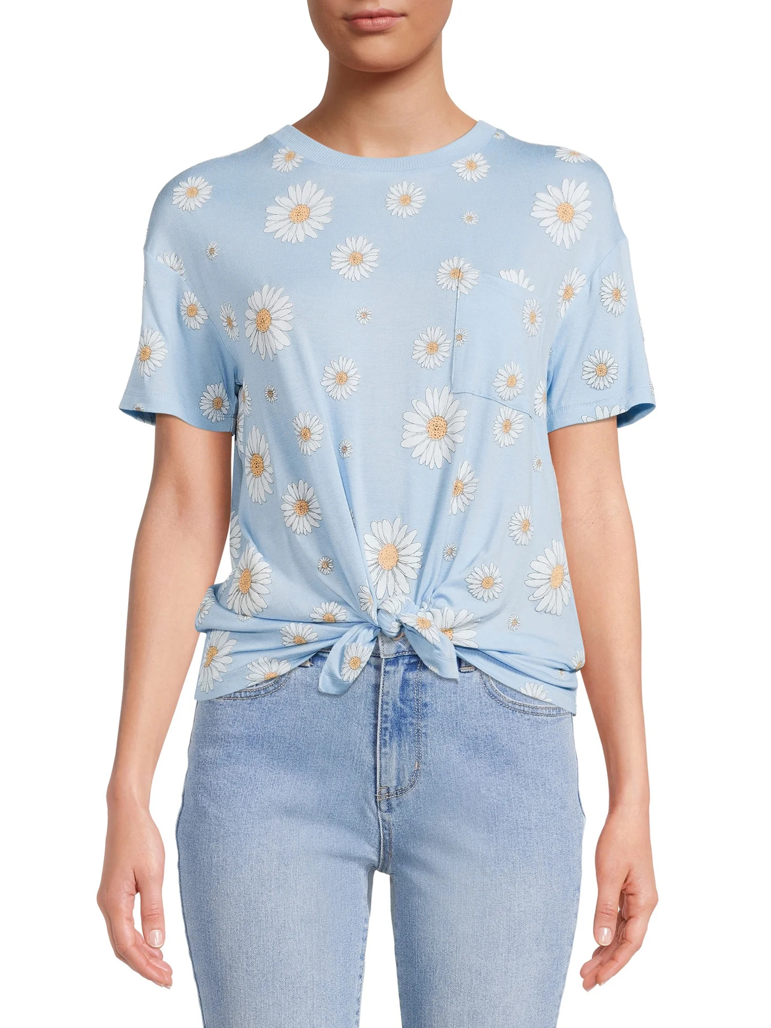 No Boundaries Juniors’ Conversational T-Shirt - Walmart.com | Walmart (US)