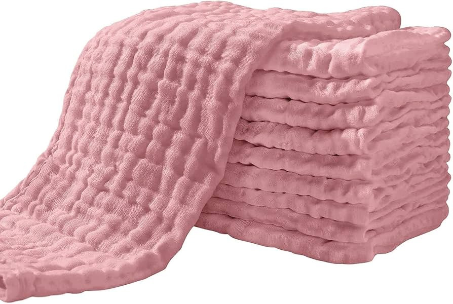 Yoofoss Muslin Burp Cloths for Baby 10 Pack 100% Cotton Baby Washcloths for Boys Girls Large 20''... | Amazon (US)