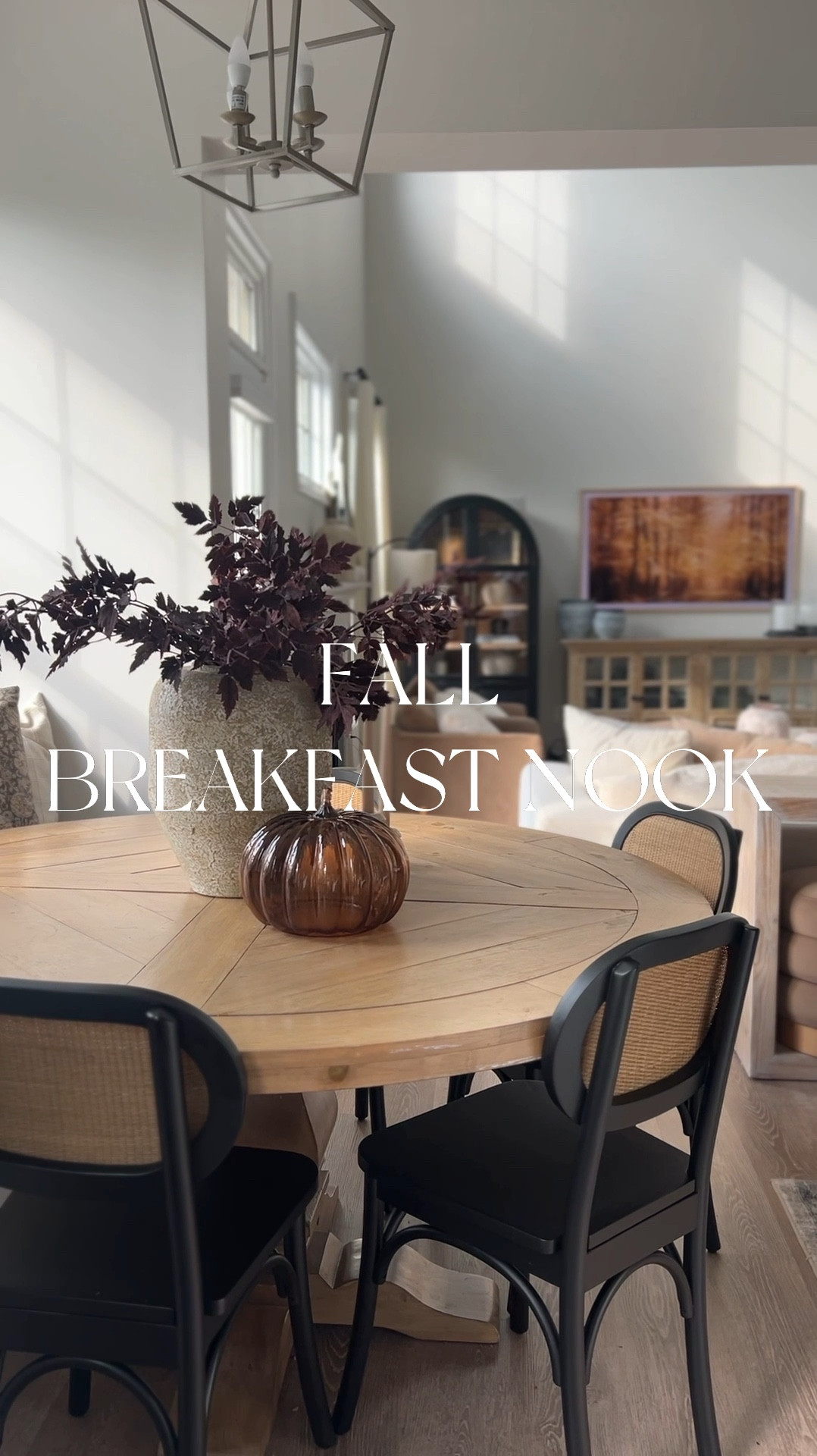 Fall breakfast nook styling, kitchen decor, home decor, Target home, pumpkin, modern organic decor, afloral, table, bookcase, console, neutral home decor

#LTKVideo #LTKFallSale #LTKHome