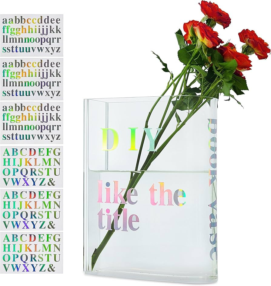 DIY Book Vase for Flowers Aesthetic Room Decor, Artistic and Cultural Flavor Decorative Acrylic V... | Amazon (US)