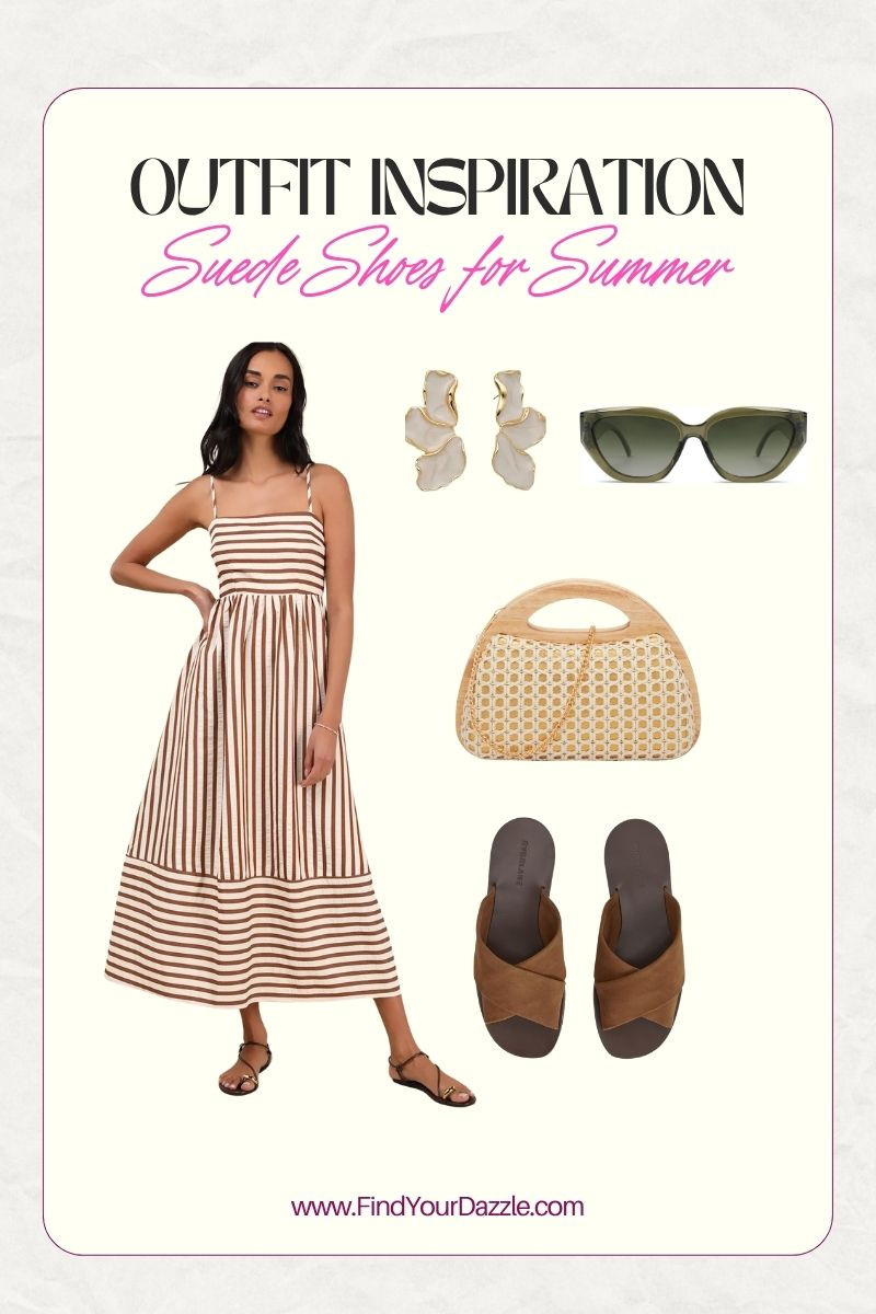 Wear suede sandals with your summer sun dress, gold summer flower earrings anda woven bag 

#LTKPetite #LTKSeasonal #LTKFindsUnder100