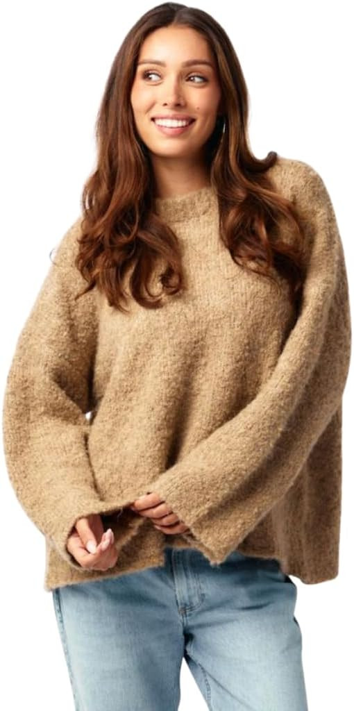 Almere Boucle Pullover Sweater, Womens Oversized Crewneck, Wool Blend Fall and Winter | Amazon (US)