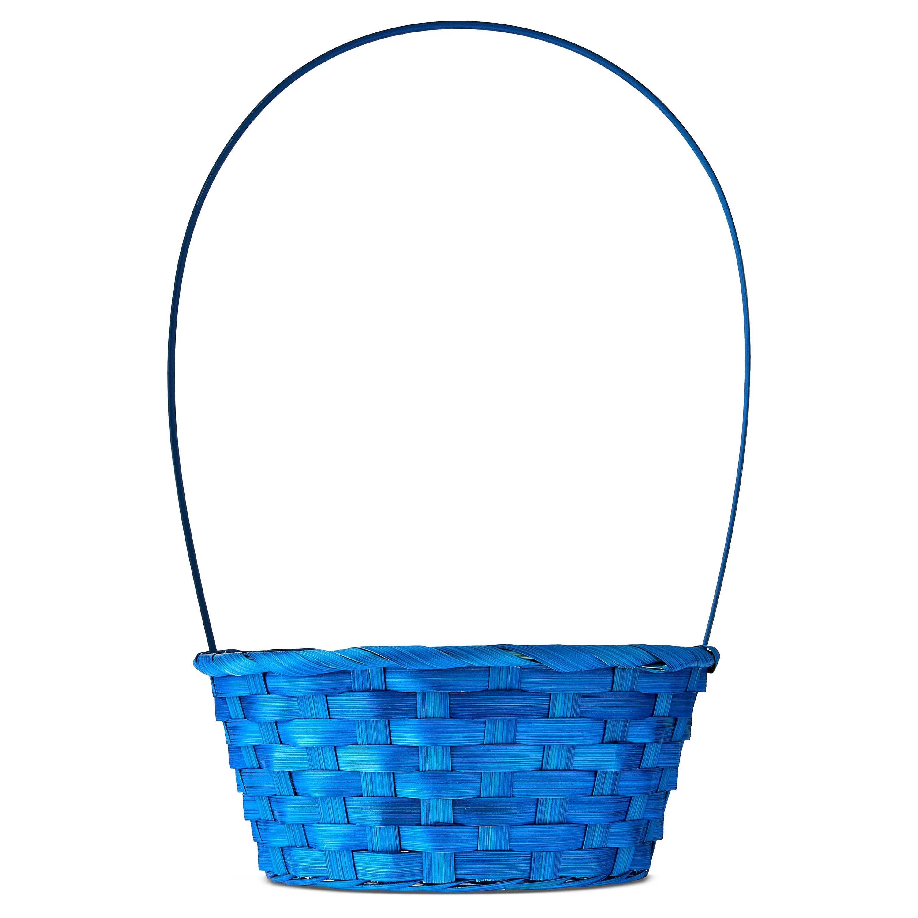 Round Bamboo Basket, Blue, 8" x 14", Easter by Way To Celebrate | Walmart (US)