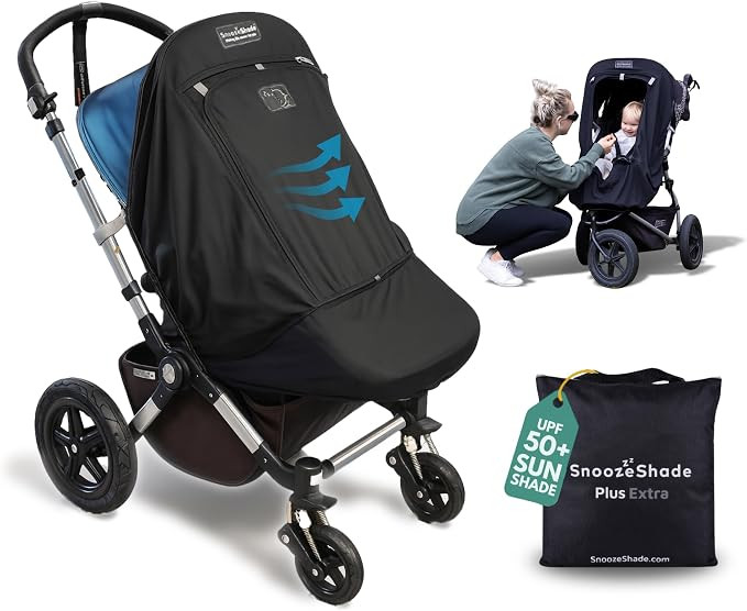 SnoozeShade Plus Extra Pram and Stroller Sun Shade Cover Blocks 99% UV UPF50+ Baby Sleep Aid and ... | Amazon (UK)