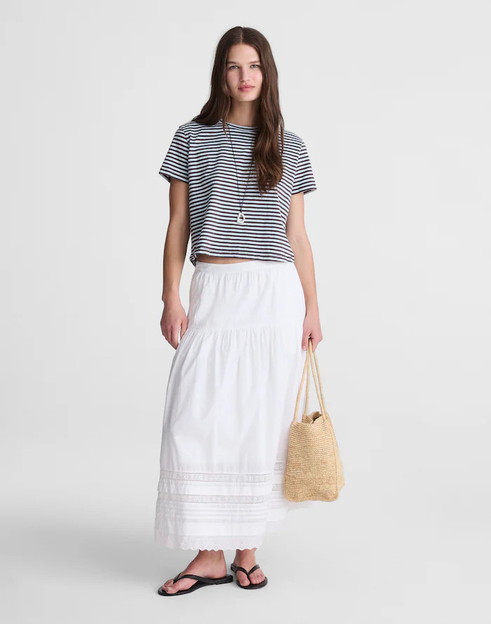 Pintucked Midi Skirt | Madewell