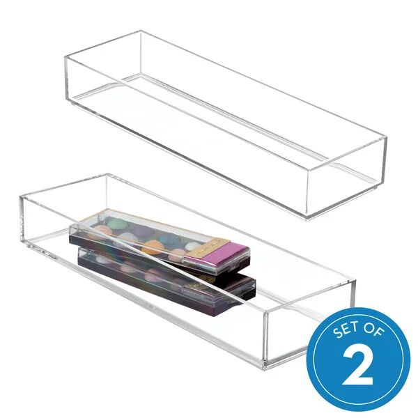 iDesign Clarity Organizer 4" x 12" x 2", 2-Piece, Clear | Walmart (US)