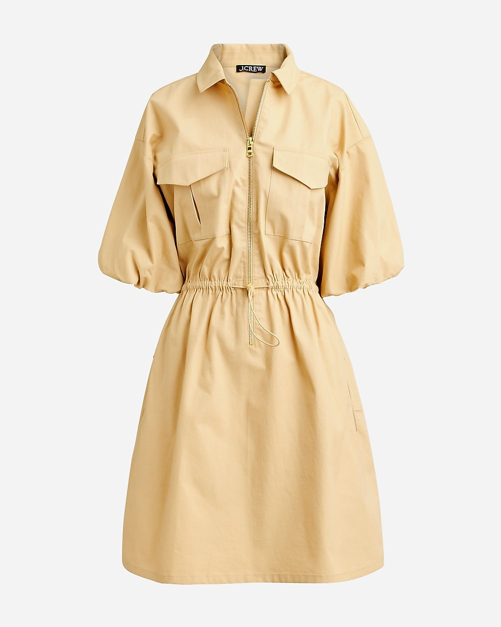Puff-sleeve mini dress in cotton poplin | J. Crew US