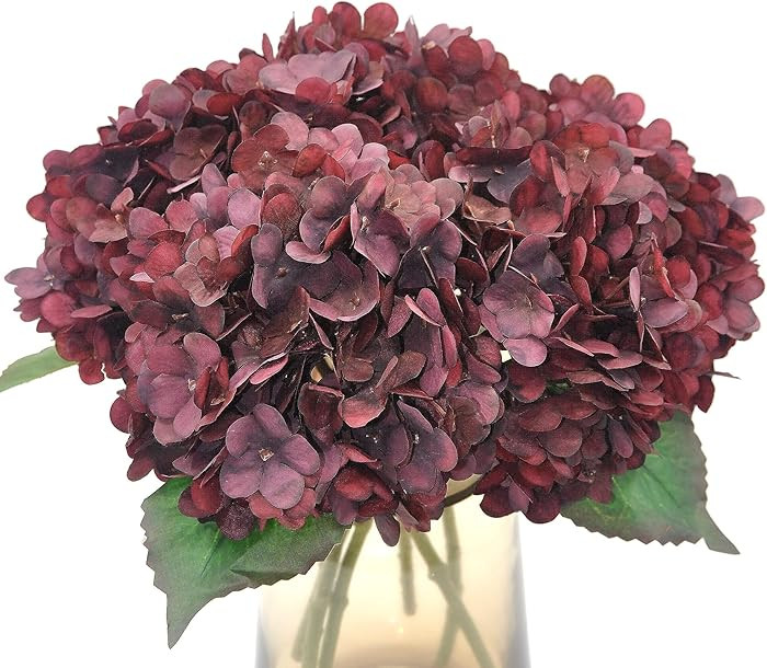 5PCS Artificial Fake Flowers Plants Silk Hydrangea 1 Flower Head Arrangements Wedding Bouquets De... | Amazon (US)