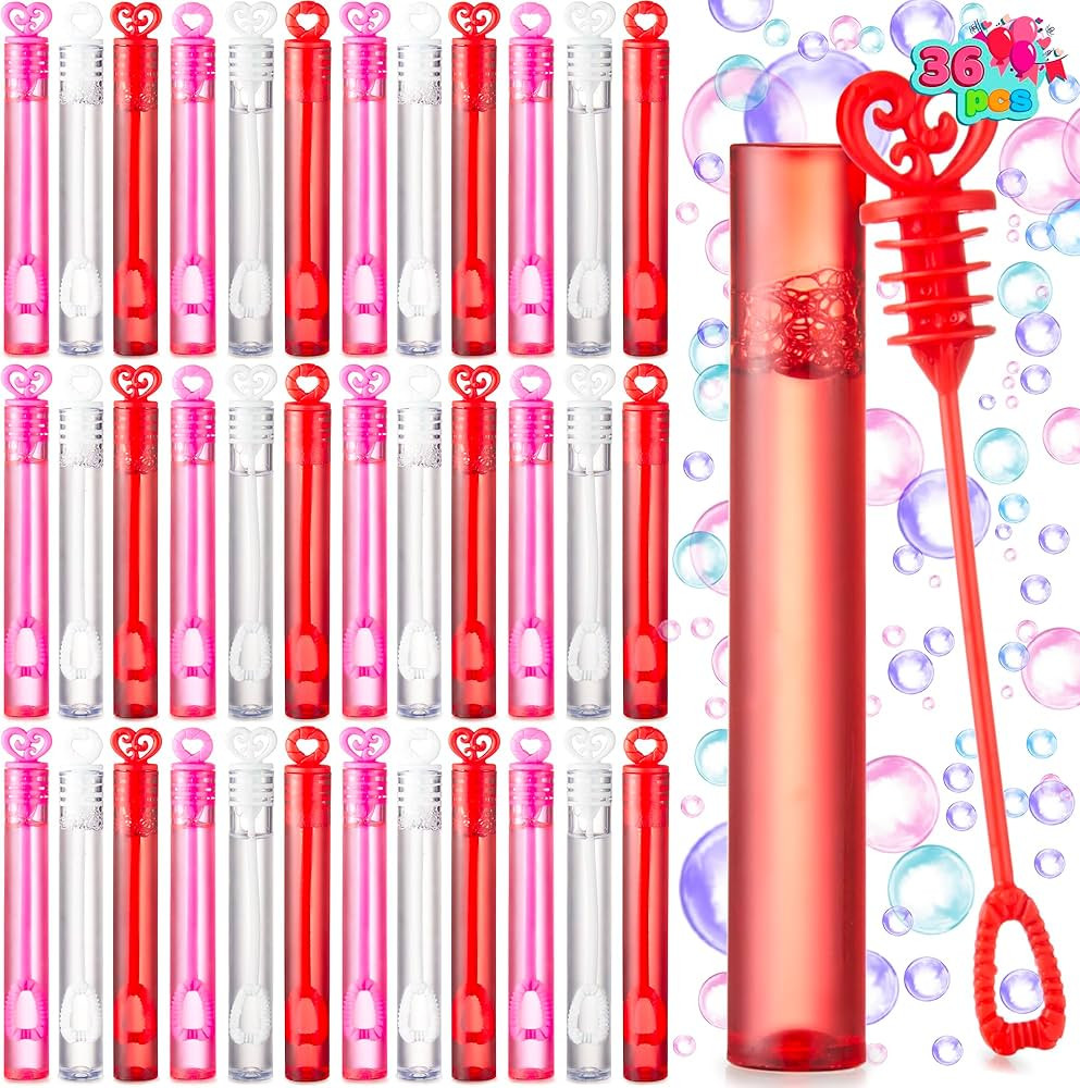 JOYIN 36 Valentines Mini Bubble Maker Wands Circle & Heart for Kids Classroom Exchange Valentine... | Amazon (US)