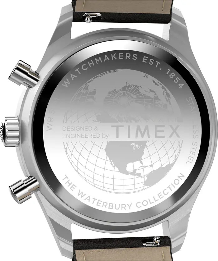 Waterbury Metropolitan Chronograph Leather Strap Watch, 41mm | Nordstrom