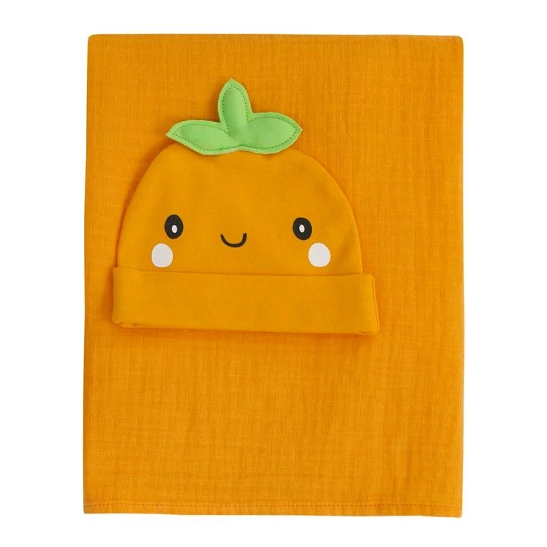 Parent's Choice Orange, Pumpkin, Muslin Swaddle Beanie Set, Infant Boy or Girl, Unisex | Walmart (US)