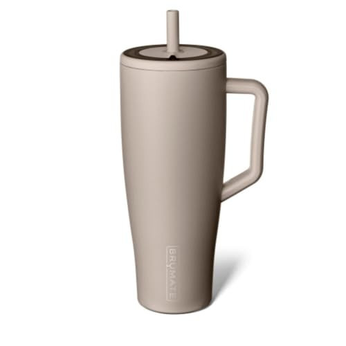 BrüMate Era 40 oz Tumbler with Handle and Straw | 100% Leakproof Insulated Water Bottle Tumbler with Lid and Flexible SoftSip Straw | Made of Stainless Steel | Cup Holder Friendly | 40oz (Mocha) | Amazon (US)