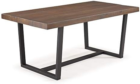 Walker Edison Andre Modern Solid Wood Dining Table, 72 Inch, Mahogany | Amazon (US)