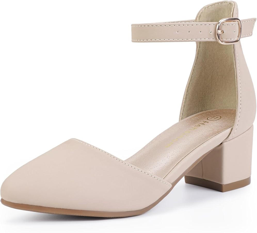 Hehainom Girls Dress Shoes High Heels Sandals Ankle Strap Flower Girl Little Big Kid Mary Jane We... | Amazon (US)