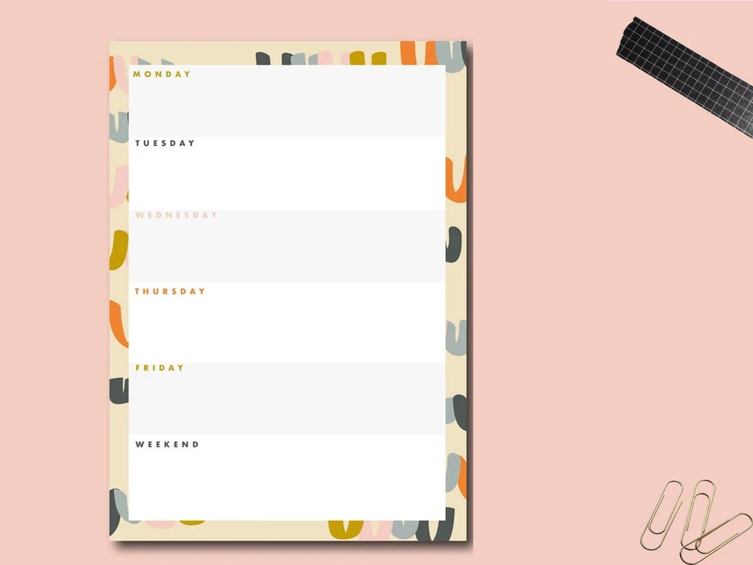 Daily Planner Pad  Abstract Rainbow Planner Notepad  To-do - Etsy | Etsy (US)