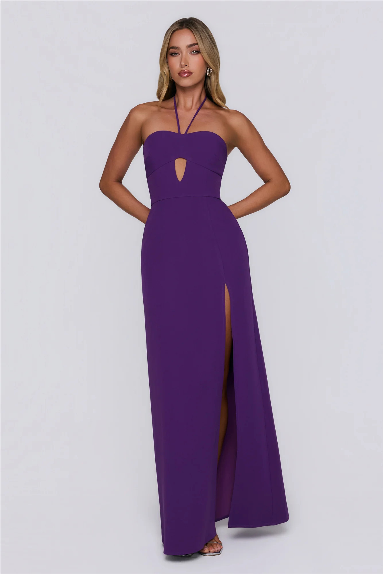 Sea Whisper Halter Maxi Dress Purple | Hello Molly (US)