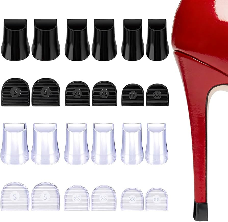 24 PCS Heel Caps for High Heels, Stiletto Heel Protectors, Soft Silicone Non-Slip Noise Reducing ... | Amazon (US)