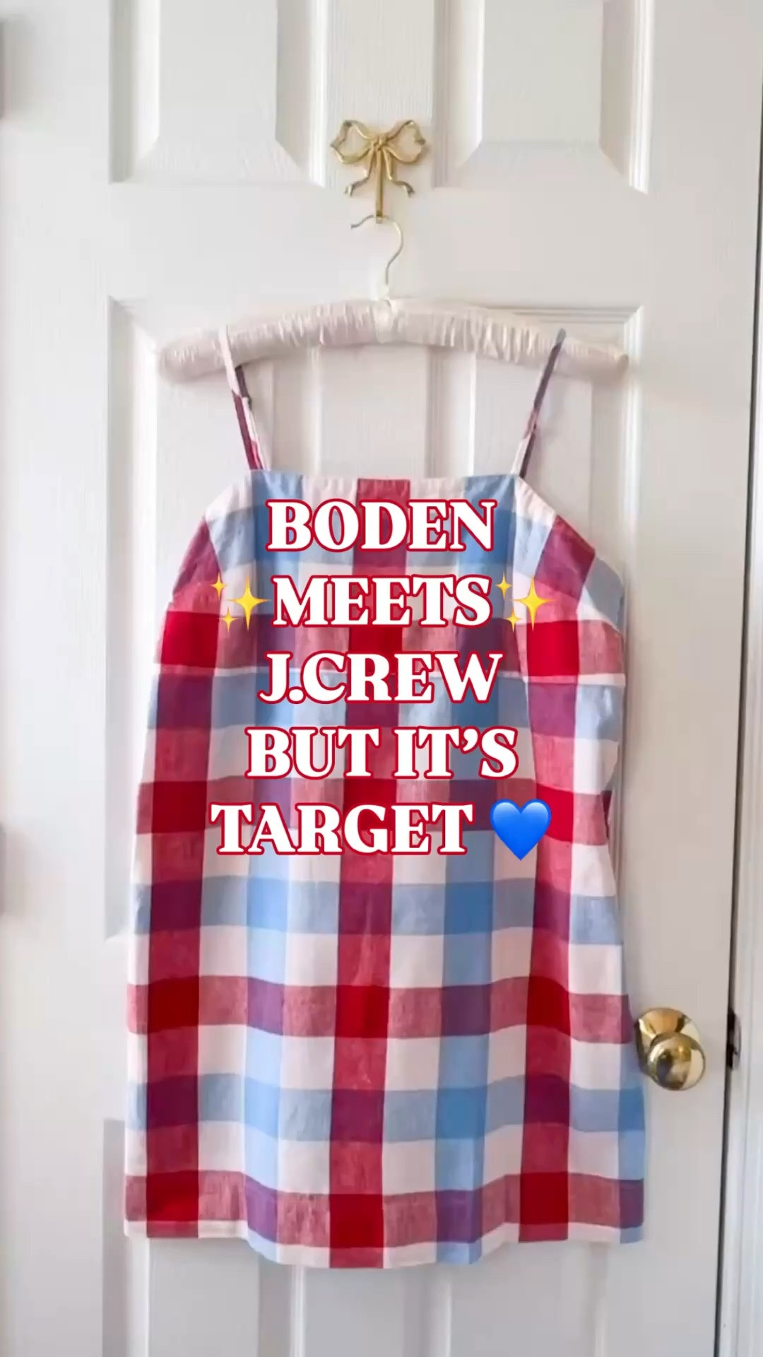 Boden meets J.Crew but with a Target price tag. 💙❤️

The oversized plaid is what gives this full Boden energy. Bright, cheerful, personality-filled, and the kind of print Boden has built an entire summer identity around.

The clean square neckline, slim straps, and polished mini silhouette are what make it feel J.Crew. Crisp. Classic. Preppy. Easy to style. The kind of dress that looks pulled together before you even add shoes.

Put those two things together and that is exactly why this works so well.

It has that classic Americana summer feel women are always looking for this time of year. Festive, polished, and playful.

Also, the fabric is good. 80% cotton, 20% linen with 100% cotton partial lining. 

Lightweight, breathable, and easy for hot weather. Adjustable straps, side pockets, and a keyhole back too.

This is the dress for:
 • Memorial Day outfit
 • Fourth of July outfit
 • summer brunch
 • vacation outfit
 • beach town dinner
 • lake house weekend
 • porch party
 • casual summer plans

This is what I mean by a real look for less. It is not just red, white, and blue. It is that very specific Boden-style print story + J.Crew-style polish at a Target price.

target dress women, target style women, target fashion finds, boden inspired dress women, j crew inspired dress women, preppy summer dress women, americana dress women, memorial day outfit women, fourth of july outfit women, patriotic dress women, red white and blue dress women, plaid mini dress women, gingham mini dress women, vacation dress women, summer brunch outfit women, beach town outfit women, lake house outfit women, coastal preppy outfit women, cotton linen dress women, summer mini dress women, designer look for less dress
#TargetStyle #TargetFinds #PreppyStyle #AmericanaStyle #LookForLess #FourthofJulyOutfit #MemorialDayOutfit #LTKFindsUnder50 #Boden #JCrew #RalphLauren #SummerDresses 

#LTKWedding #LTKTravel #LTKSeasonal