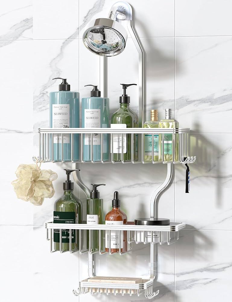 YASONIC Never Rust Shower Caddy Hanging, Aluminum Shower Racks for Inside Shower, 3-Tier Shower O... | Amazon (US)