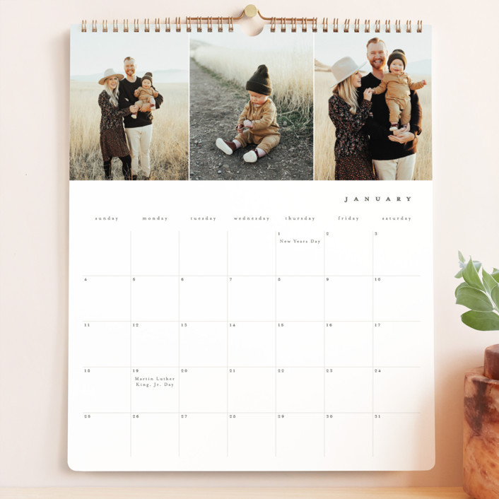 "Simple Display" - Customizable Photo Calendars in Gray by Brianne Larsen. | Minted