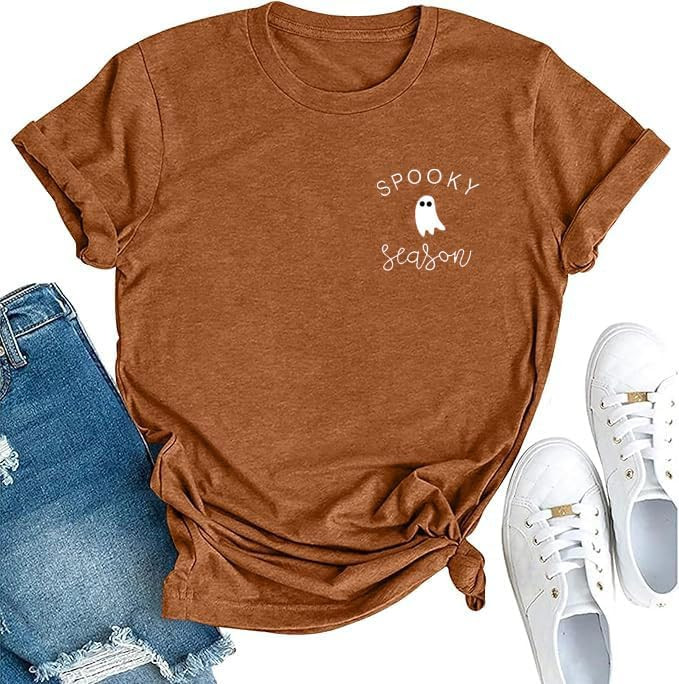 Fall Shirts for Women Halloween Pumpkin Graphic Tees Thanksgiving Family Turkey Tops Cute Autumn ... | Amazon (US)