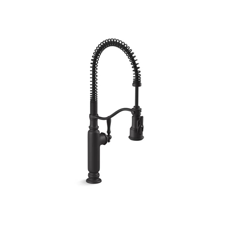 Kohler Tournant Single Handle Semi-Professional Pre-Rinse Kitchen Faucet with Three-Function Pull... | Wayfair North America