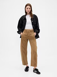 Mid Rise Twill Barrel Pants | Gap (US)
