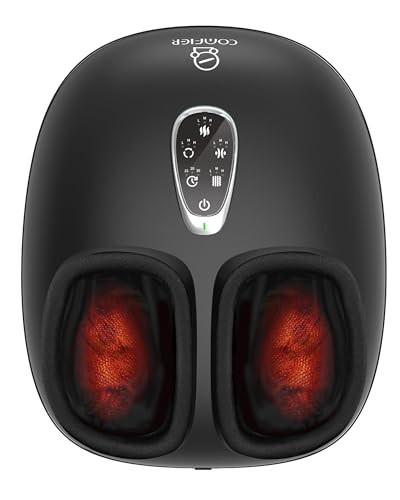 COMFIER 4-in-1 FSA Eligible HSA Shiatsu Foot Massager with Heat, Compression & Vibration, Smoth Warmth for 3 Levels, Toe Touch Control, Large Size Fits Up to 14, Gifts for Mom Dad, Home Office | Amazon (US)