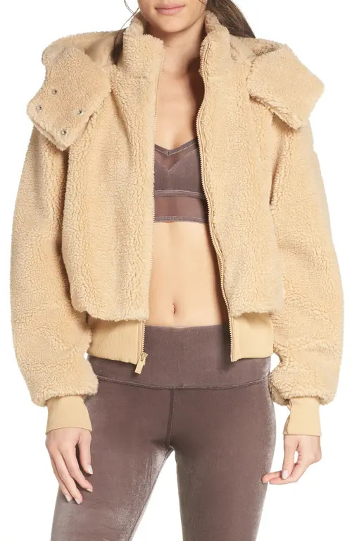 Alo Foxy Fleece Jacket in Camel at Nordstrom, Size Small | Nordstrom
