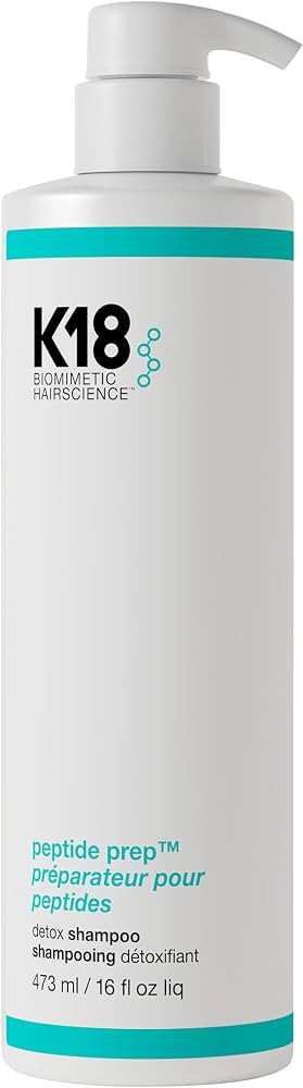 K18 Peptide Prep™ Detox Shampoo - Color Safe Clarifying Shampoo for Build Up Removal - Gently Removes Dirt, Oil + Metals from Hard Water with Activated Charcoal + Salicylic Acid | Amazon (US)
