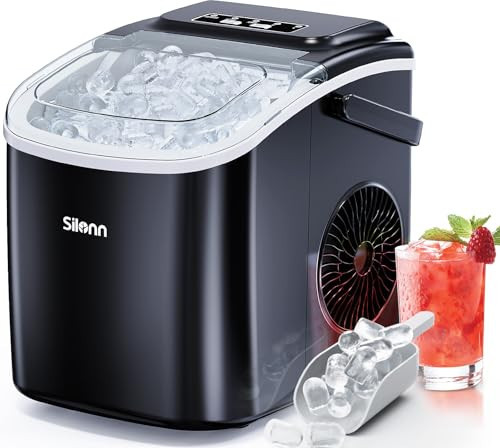 Silonn Ice Makers Countertop, Portable Ice Maker with Self-Cleaning 9 Cubes Ready in 6 Mins 26Lbs/24H 2 Sizes of Bullet Ice, Ice Machine for Home Kitchen and Office | Amazon (US)