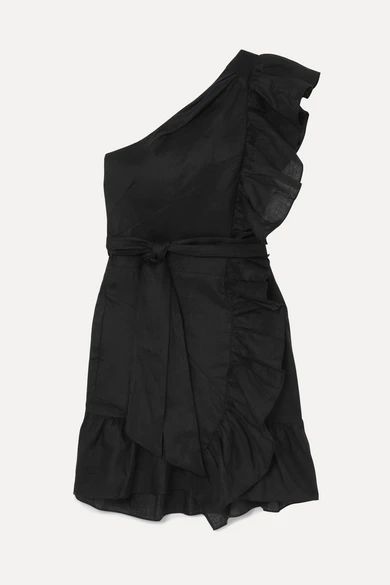 Teller one-shoulder ruffled linen mini dress | NET-A-PORTER (UK & EU)