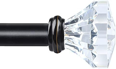 KAMANINA 3/4 Inch Curtain Rods 48 to 86 Inches (4-7.2 Feet), Acrylic Diamond Ends Single Drapery ... | Amazon (US)