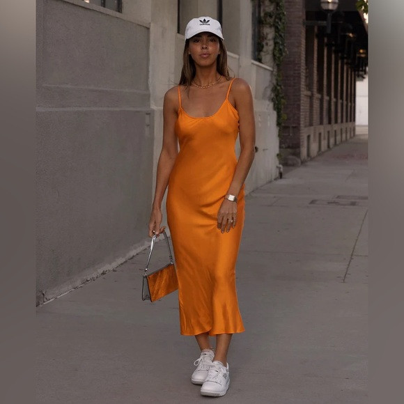 TanLines Tan + Lines by Sivan Ayla Aloha slip dress orange | Poshmark